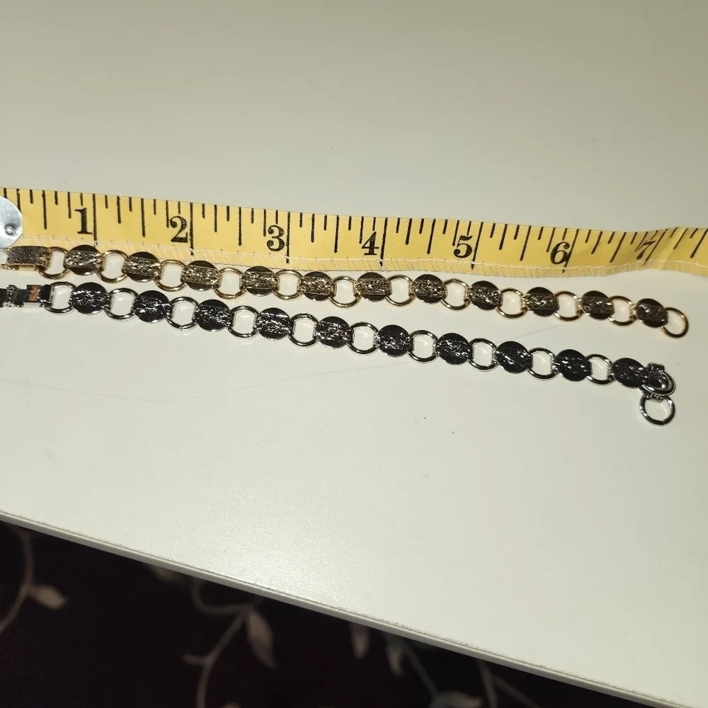Sarah coventry, gold tone and silvertone link bracelets, young and gay